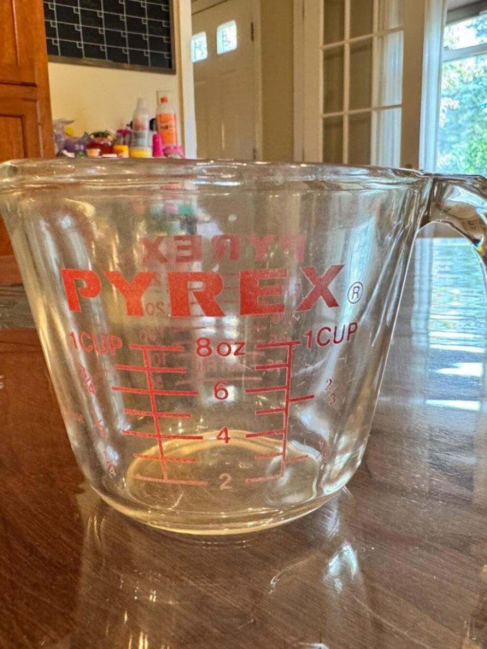 Vintage PYREX 1 Cup 8oz Measuring Cup Red Lettering USA 🇺🇸